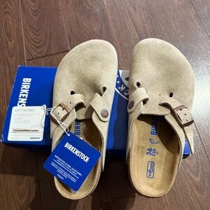 Birkenstock Taupe Boston Clogs